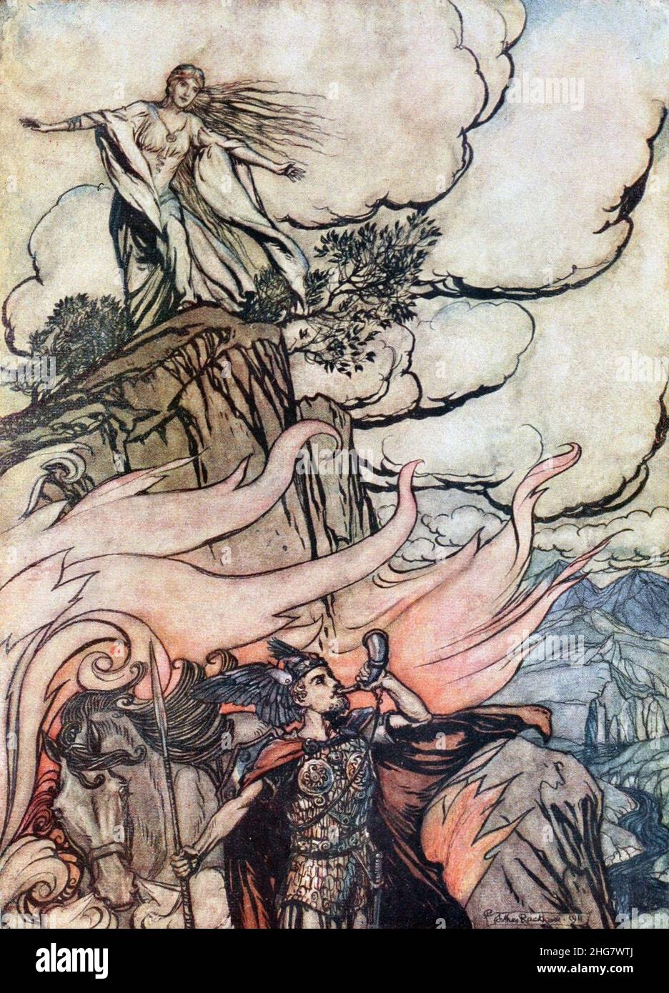Siegfried et le crépuscule des dieux p 110. Banque D'Images