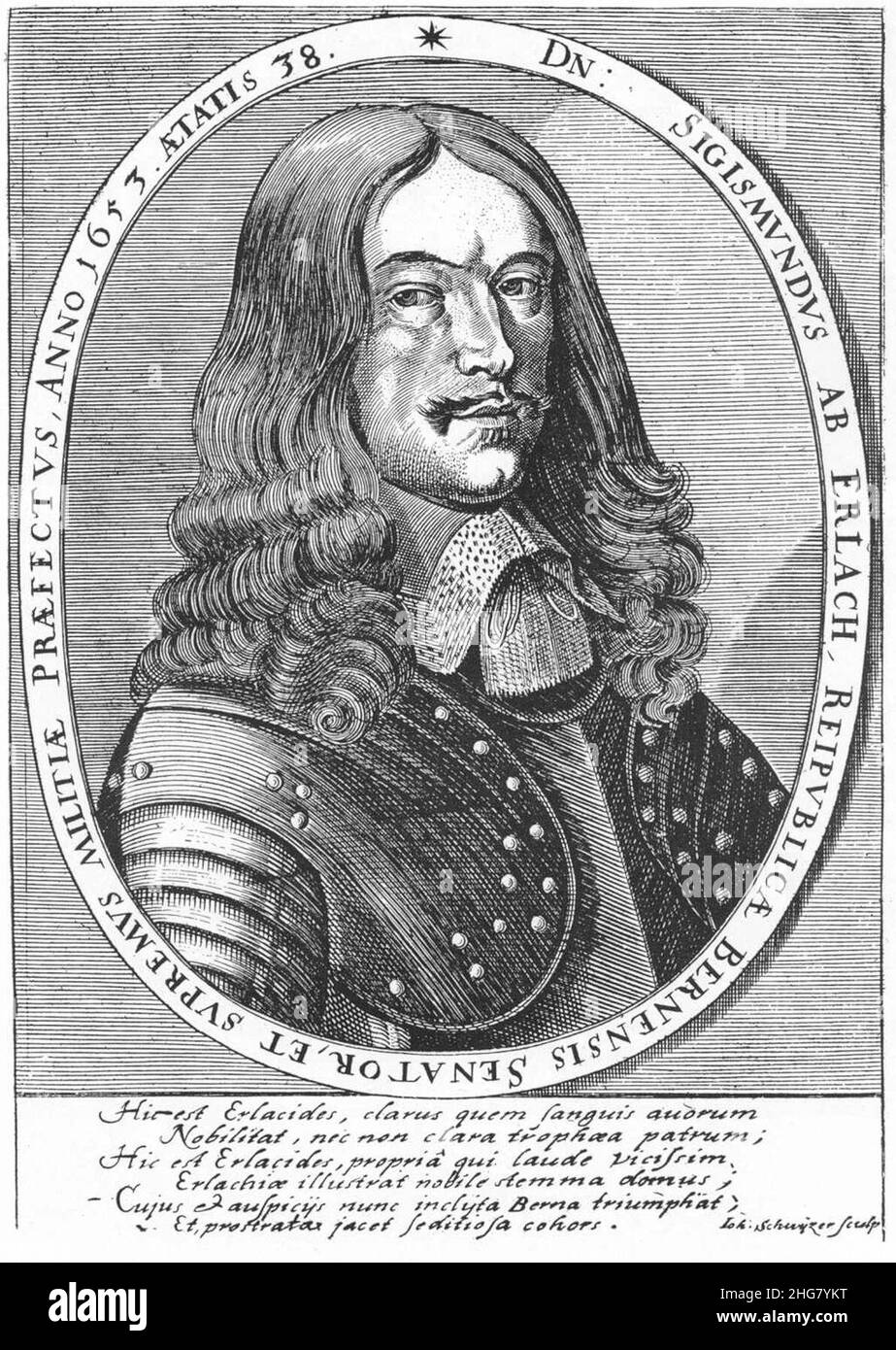 Gravure de Sigismund von Erlach. Banque D'Images