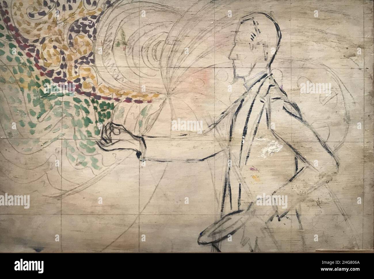 Signac — Etude pour le Portait de Félix Fénéon. Banque D'Images