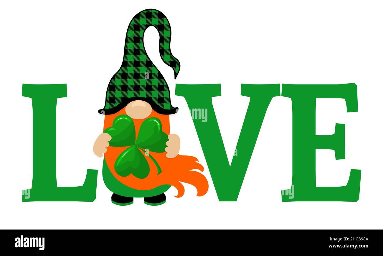 Love - drôle de St Patrick's Day inspiration lettering design pour affiches, flyers, t-shirts, cartes, invitations,autocollants, bannières, cadeaux.Préc. Irlandais Illustration de Vecteur