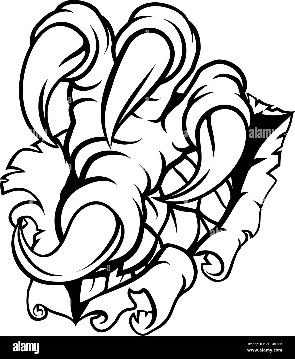 Ripping Monster Dinosaur Eagle Claw Talons Illustration de Vecteur