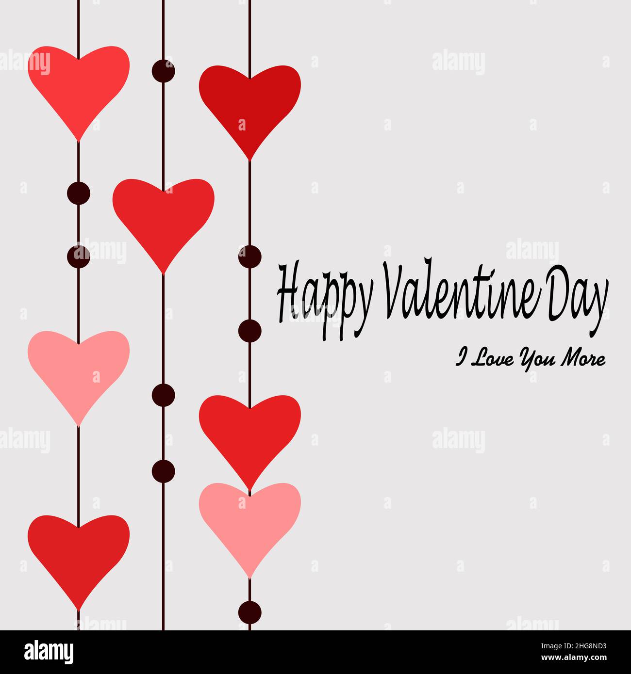 Motif coeurs sans coutures. Carte de la Saint-Valentin heureux. Motif de bordure. Illustration vectorielle Banque D'Images