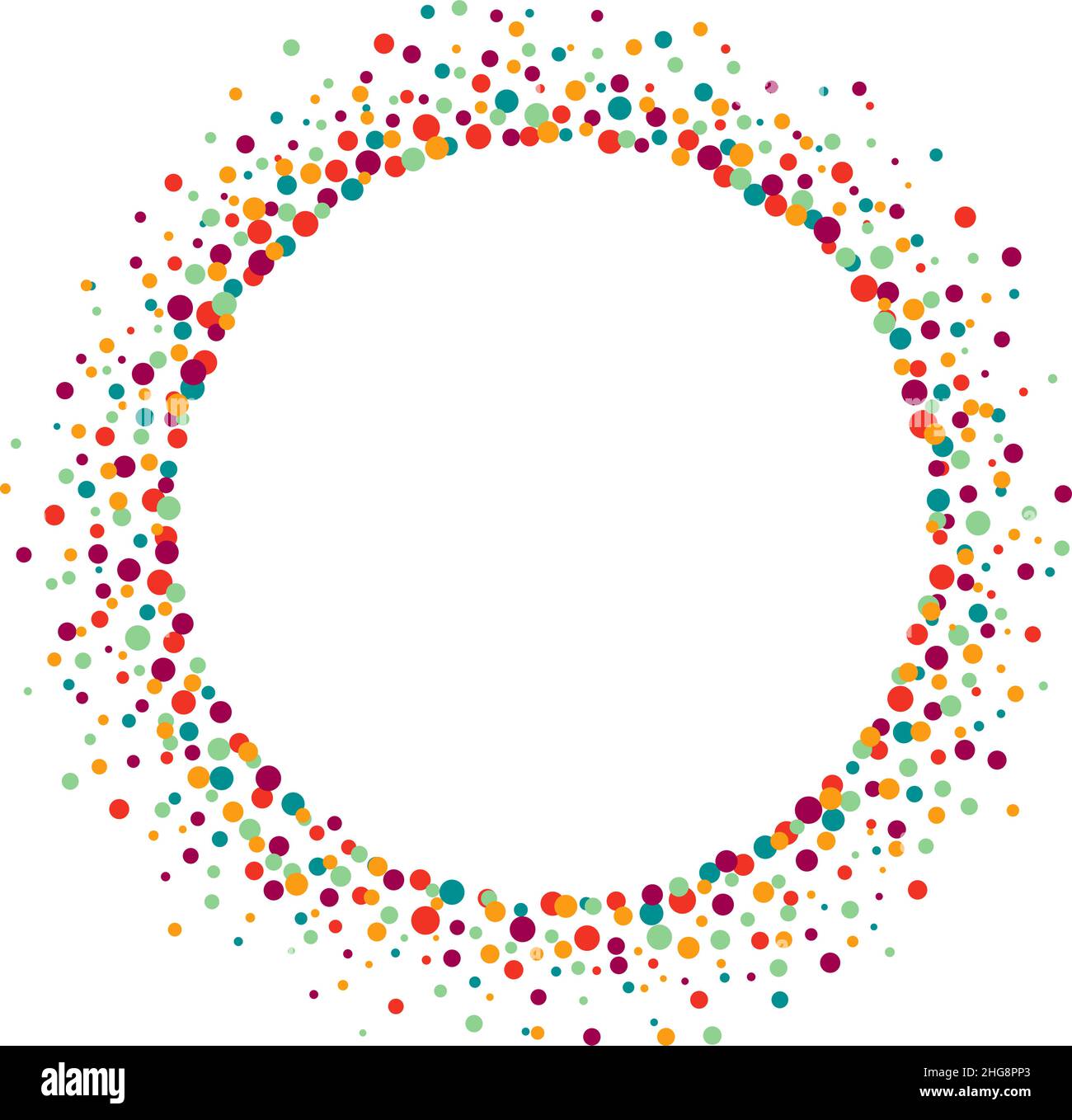 Cadre coloré à partir de points sur fond blanc, illustration vectorielle Illustration de Vecteur