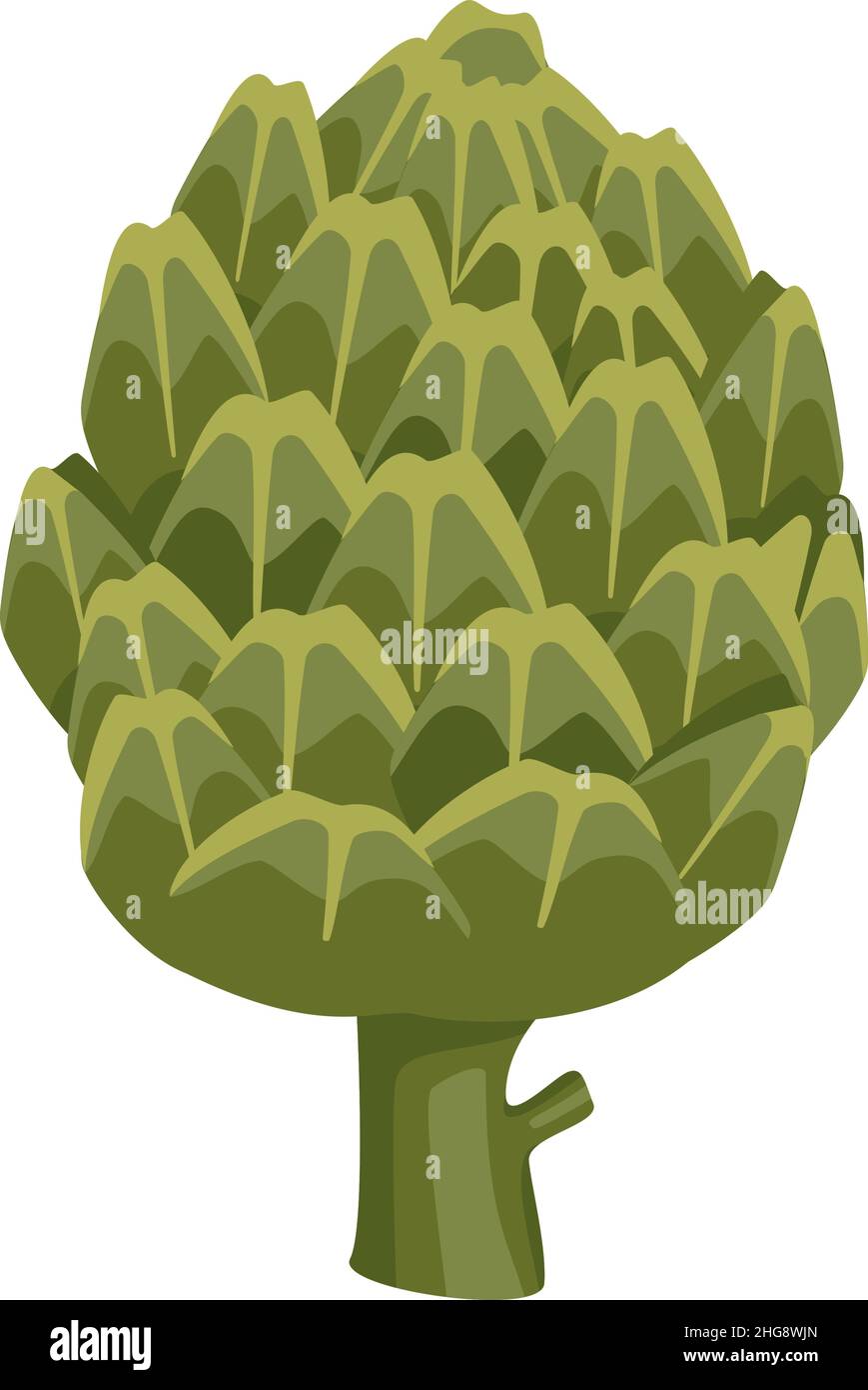 Icône d'artichaut verte.Légumes et feuilles sains entiers, récolte.Délicieux repas pour la salade et la cuisine.Illustration vectorielle plate Illustration de Vecteur