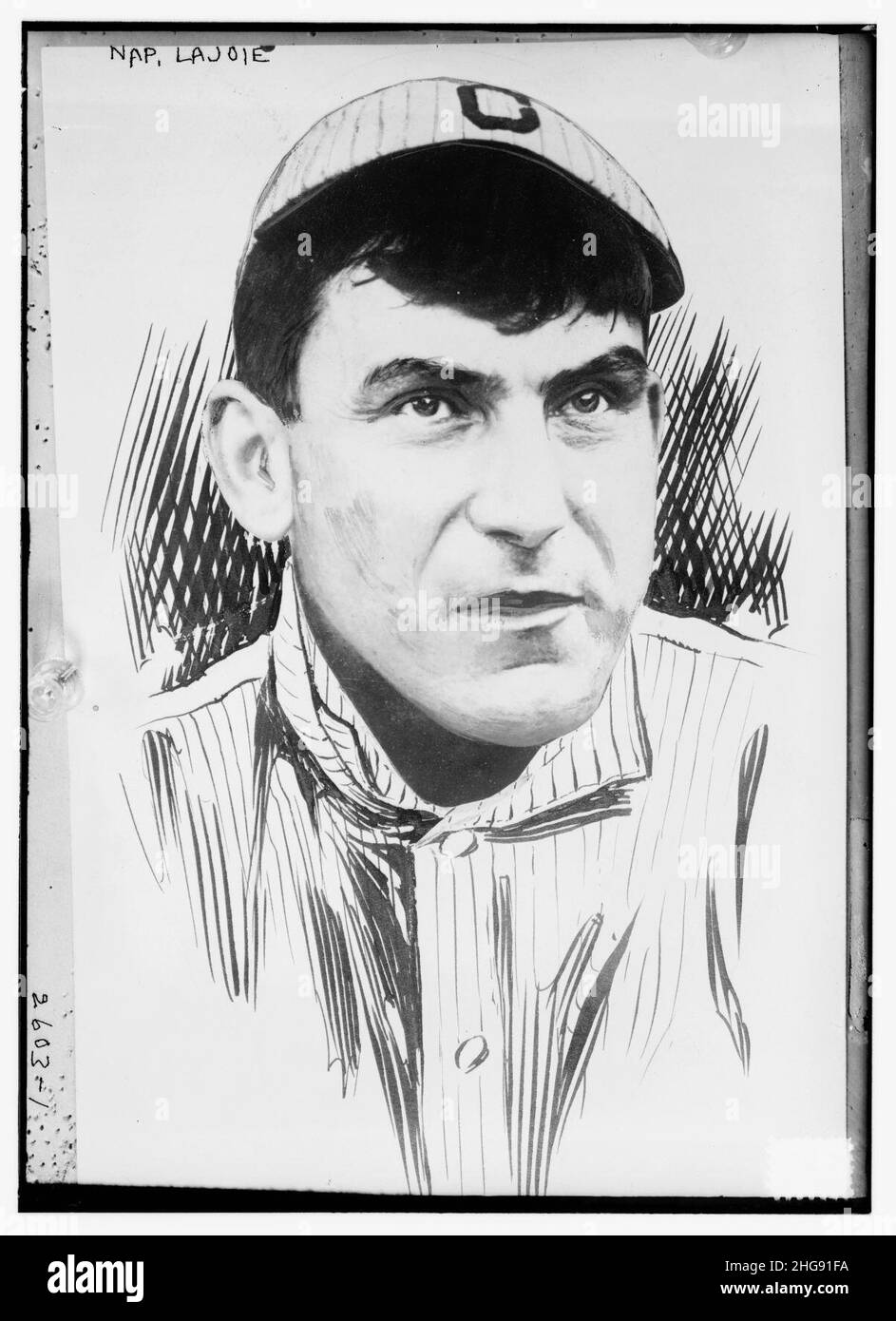 Croquis de Nap Lajoie, Cleveland AL (base-ball) Banque D'Images