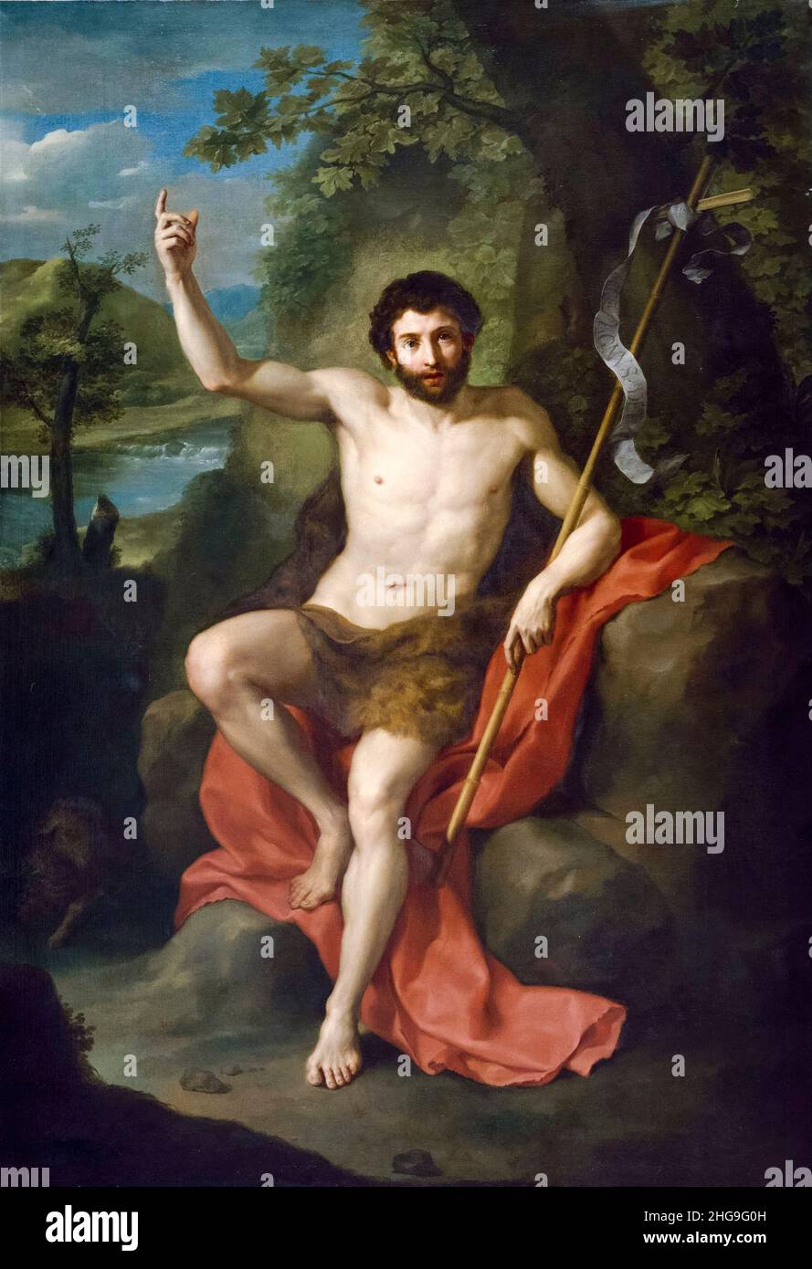 Anton Raphael Mengs, peinture, Saint Jean-Baptiste, prédication dans la nature sauvage, 1760-1769 Banque D'Images