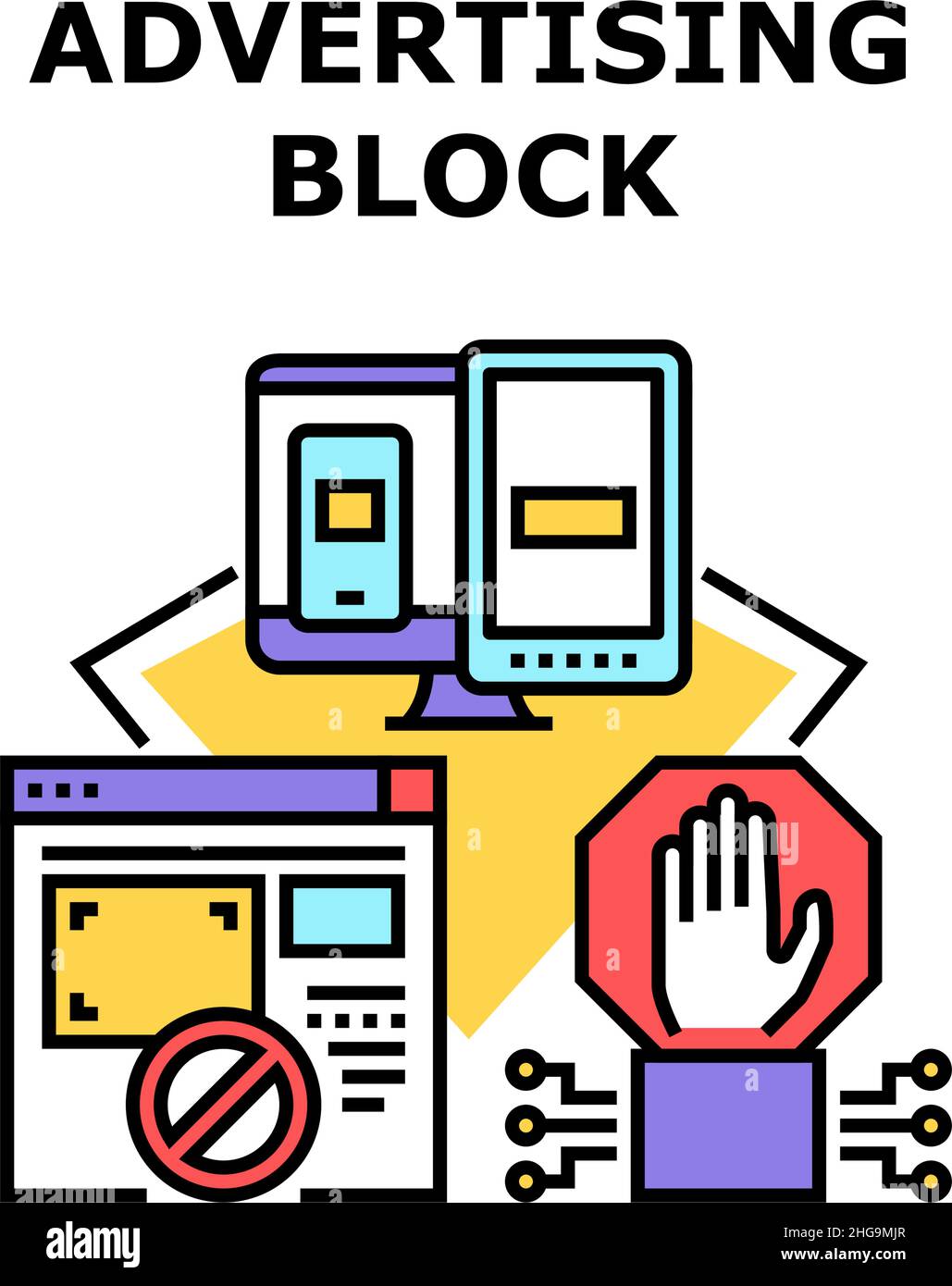 Illustration du vecteur d'icône de bloc publicitaire Illustration de Vecteur