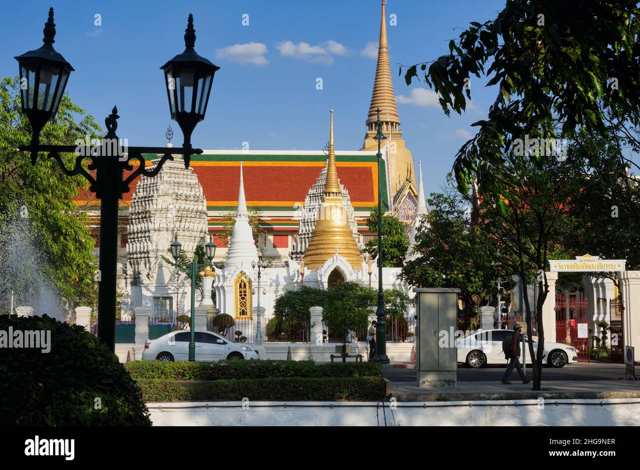 Wat Ratchabophit, Bangkok, Thaïlande, un important temple bouddhiste et le siège de l'actuel Sangharat (Sankharaat/Sangharaja), le chef du bouddhisme thaïlandais Banque D'Images