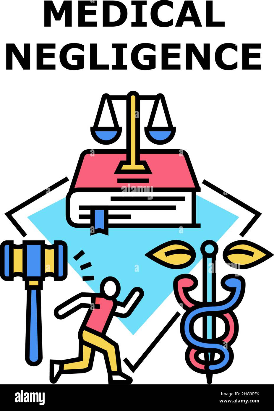 Illustration du vecteur d'icône de négligence médicale Illustration de Vecteur