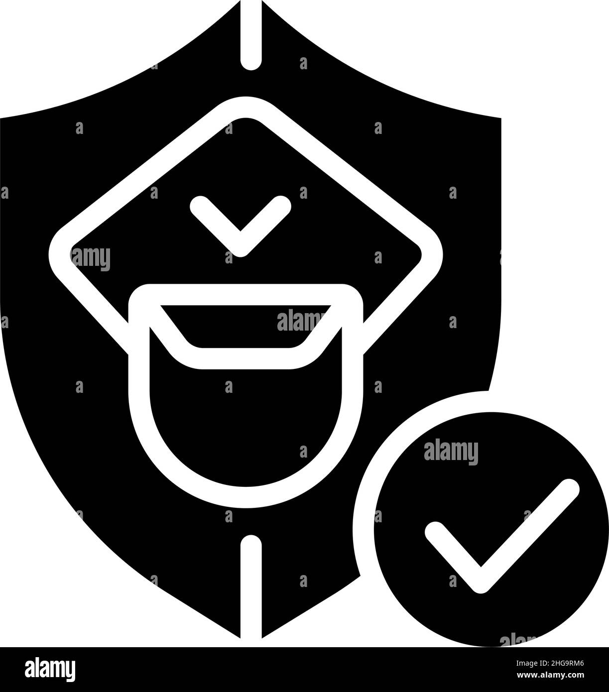 Icône en glyphe noir de l'agent des douanes Illustration de Vecteur