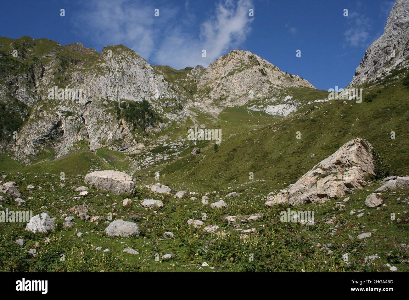 Sentier de randonnée vers le lac Wolayer en Carinthie, Autriche, Europe Banque D'Images