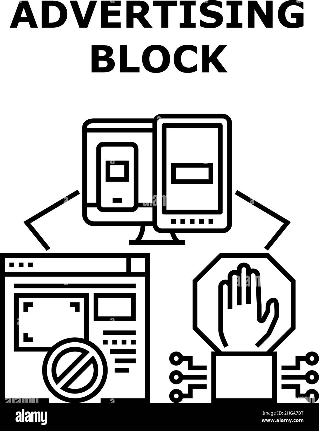 Illustration du vecteur d'icône de bloc publicitaire Illustration de Vecteur