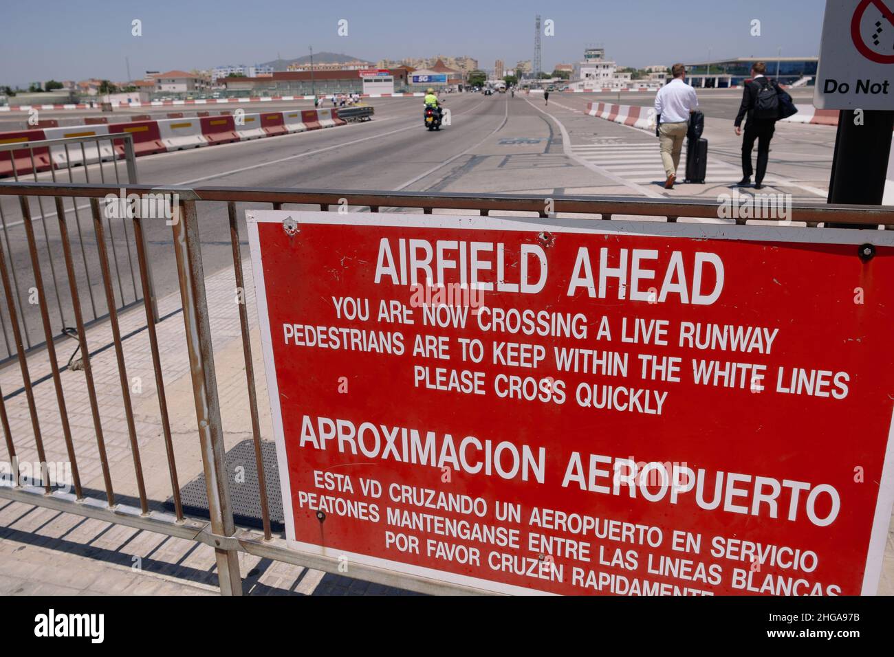 Piste de l'aéroport international de Gibraltar, Gibraltar, juillet 2021 Banque D'Images