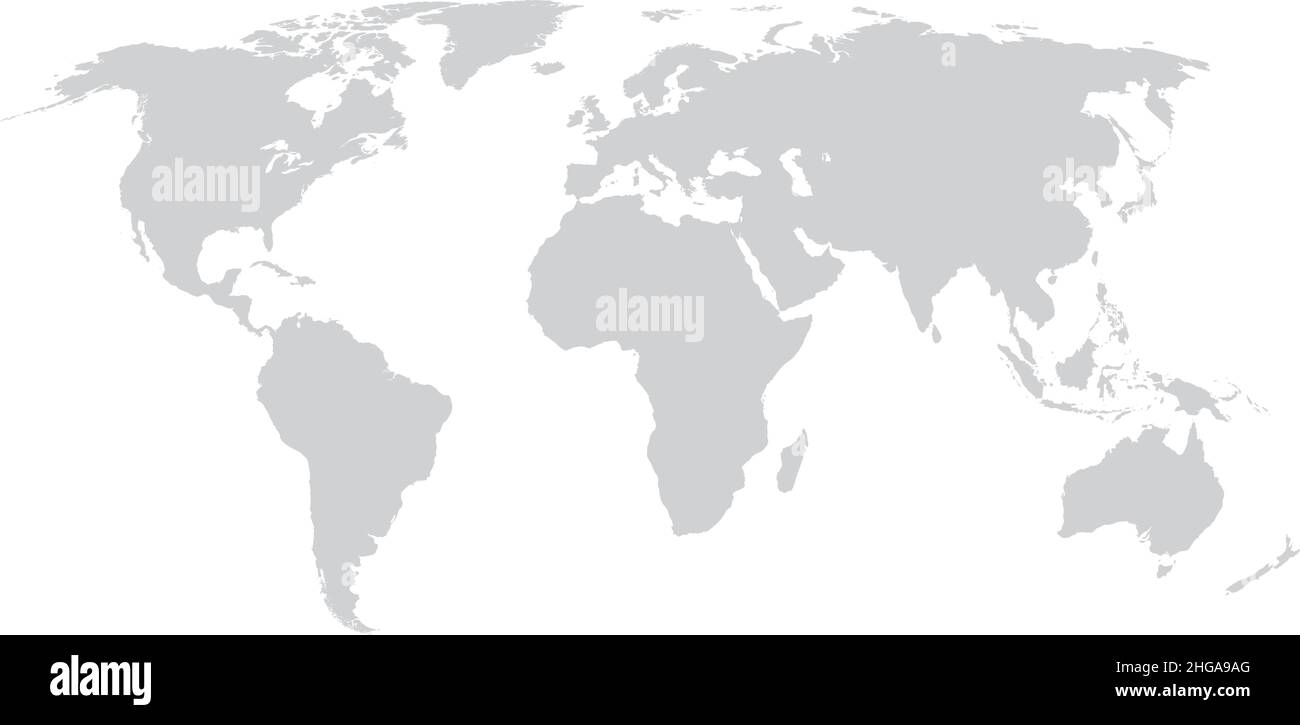 Carte du monde.Carte plate du monde de la Terre avec silhouettes du continent Illustration de Vecteur