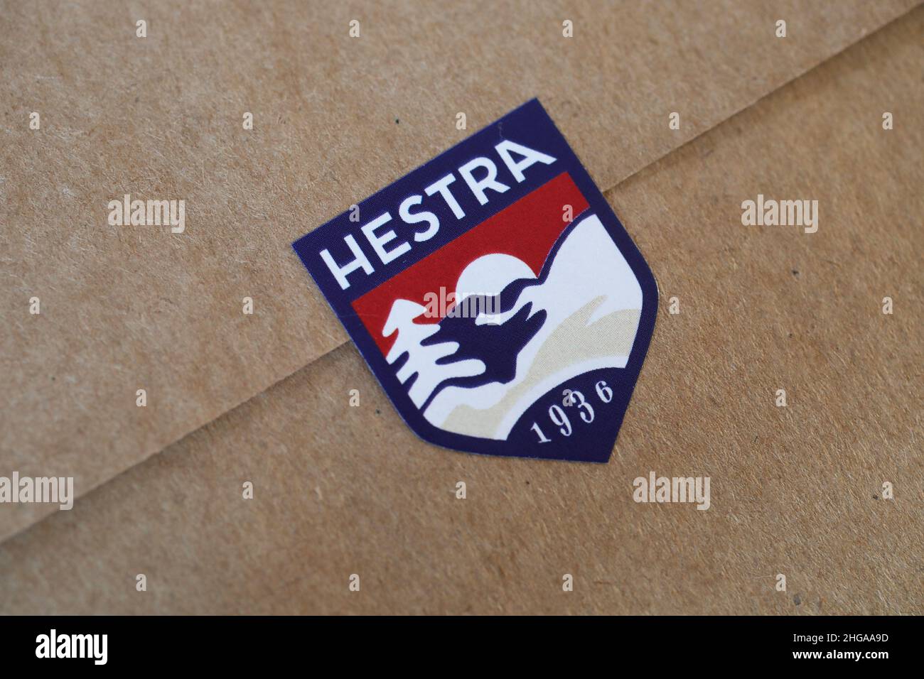 Hestra (sous le nom de Martin Magnusson & Co AB) est une entreprise familiale qui conçoit et fabrique des gants. Banque D'Images