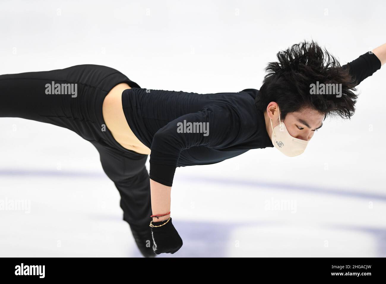 Tallinn, Estonie.19th janvier 2022.Junhwan CHA (KOR), pendant la pratique masculine, aux Championnats de patinage artistique 2022 de l'UIP sur quatre continents, au Tondiaba Ice Hall, le 19 janvier 2022 à Tallinn, Estonie.Credit: Raniero Corbelletti/AFLO/Alay Live News Credit: AFLO Co. Ltd./Alay Live News Banque D'Images