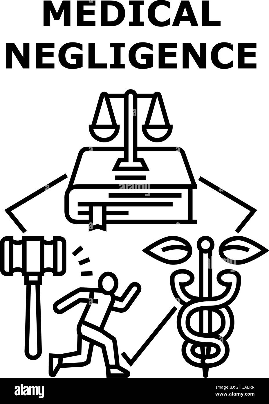 Illustration du vecteur d'icône de négligence médicale Illustration de Vecteur