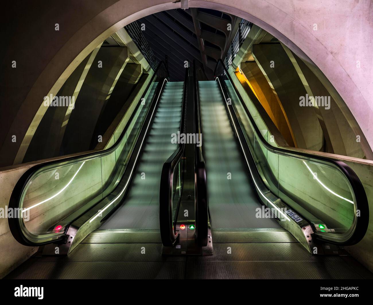 Sous-sol Gare de Liège-Guillemins, Liège, Belgique Banque D'Images