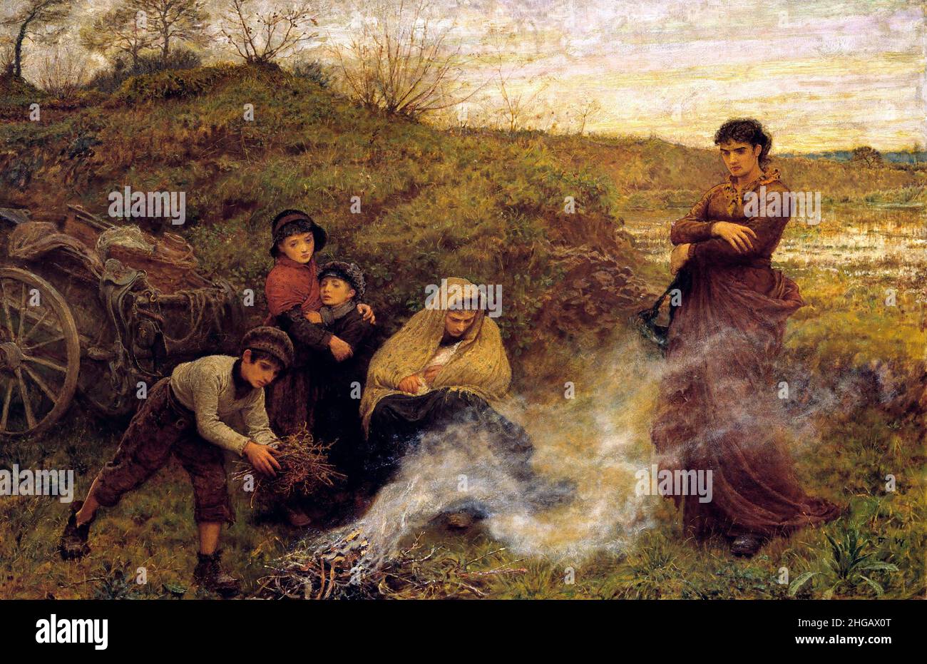 Les Vagrants du peintre britannique Frederick Walker (1840-1875), huile sur toile, 1868 Banque D'Images