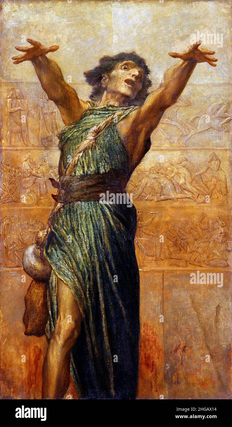 Jonas par George Frederic Watts (1817-1904), huile sur toile, 1894 Banque D'Images