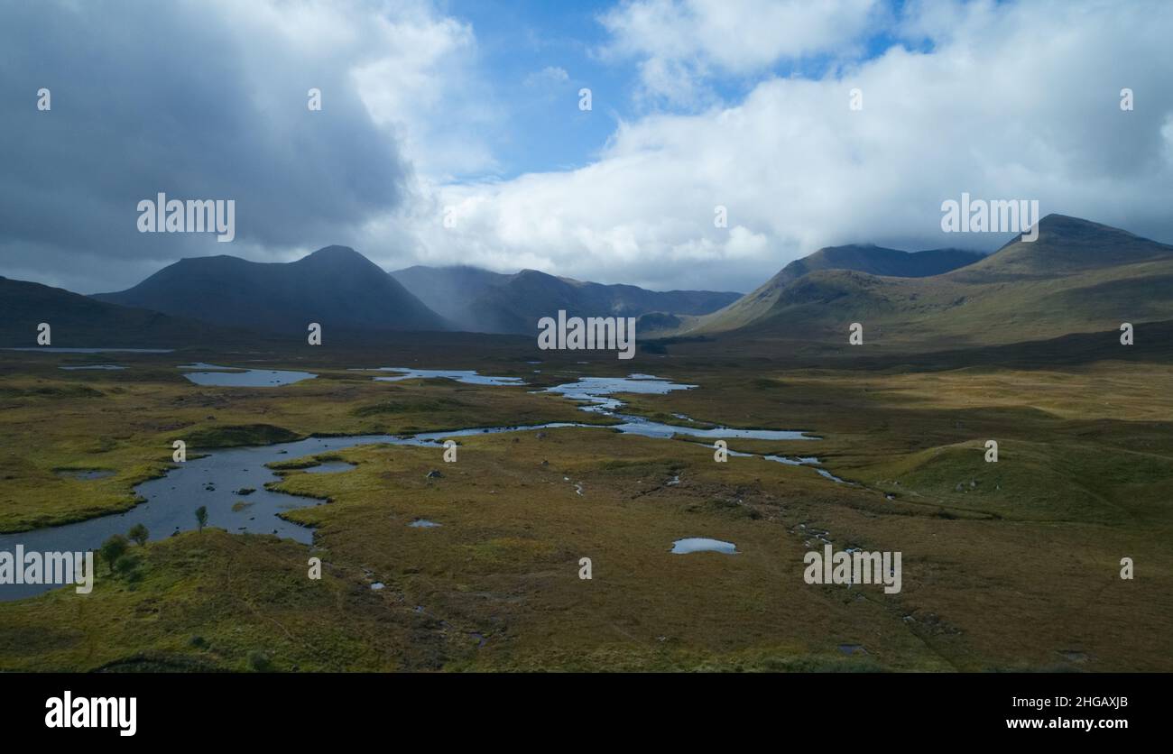 Rannoch Moor, une lande boggy à l'ouest du Loch Rannoch en Écosse. Banque D'Images