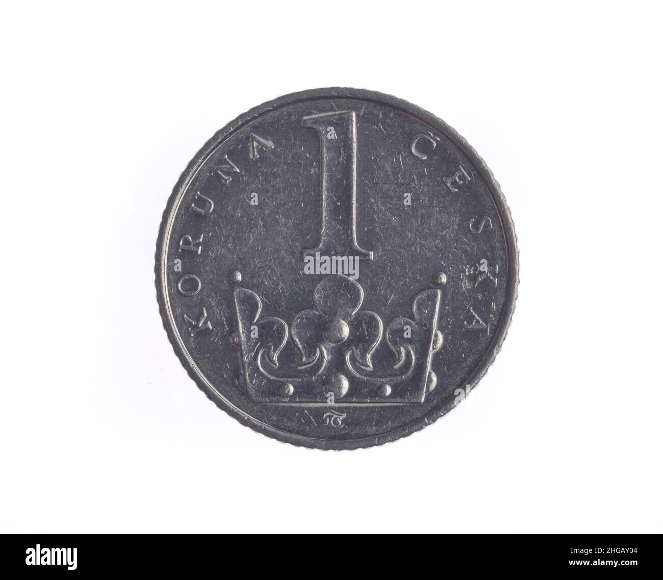 Coin, 1 Crown, République tchèque Banque D'Images