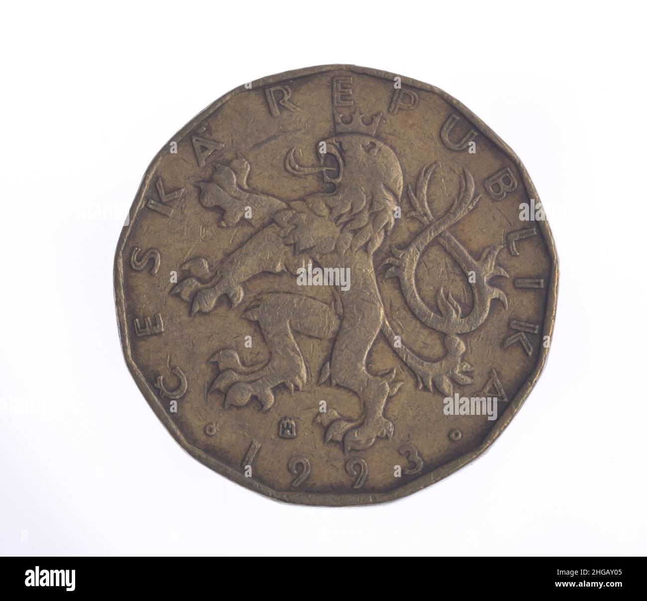 Coin, 20 couronnes, République Tchèque Banque D'Images