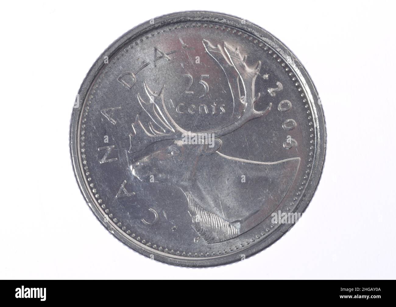 Pièce, 25 cents, Canada Banque D'Images