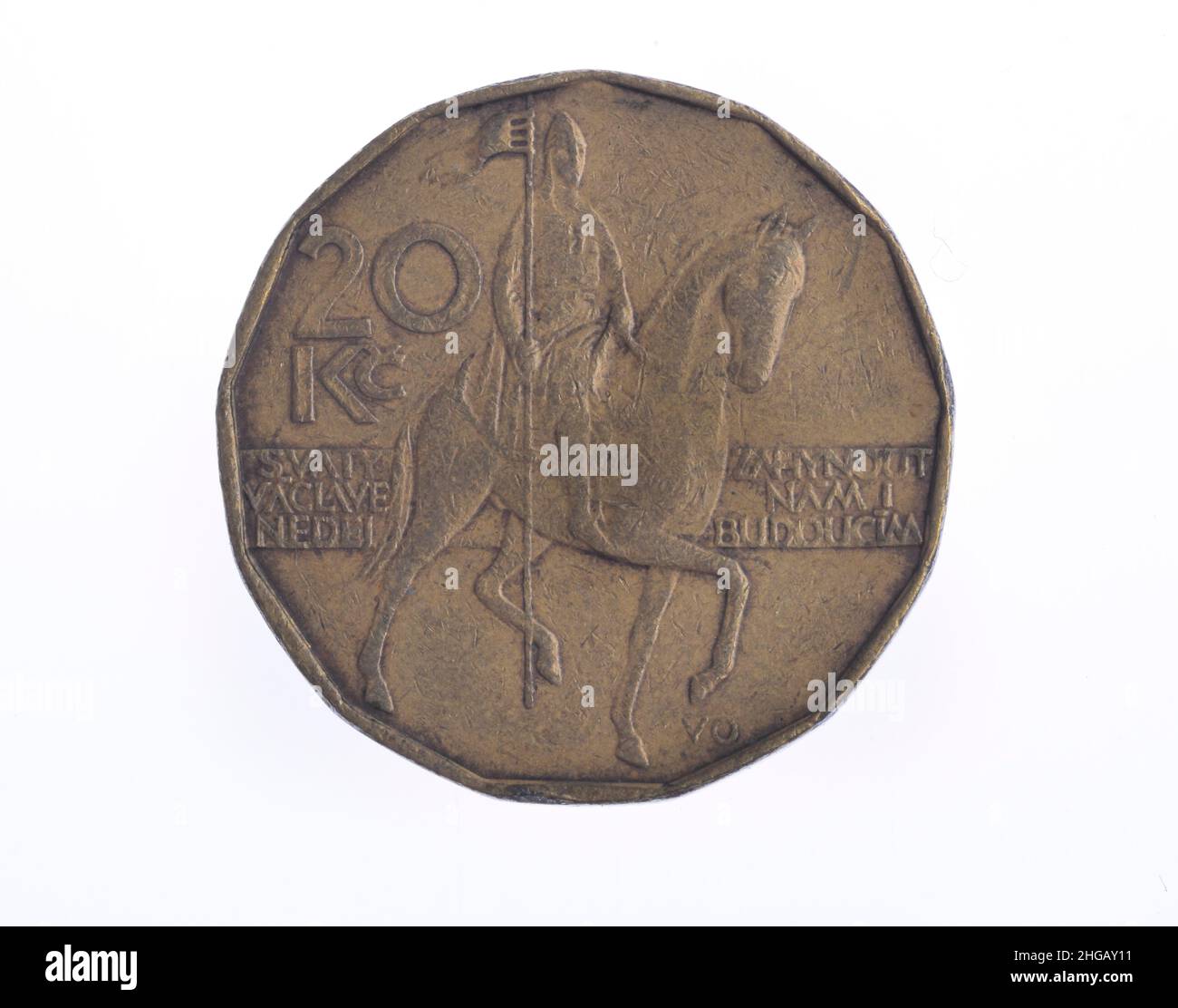 Coin, 20 couronnes, République Tchèque Banque D'Images