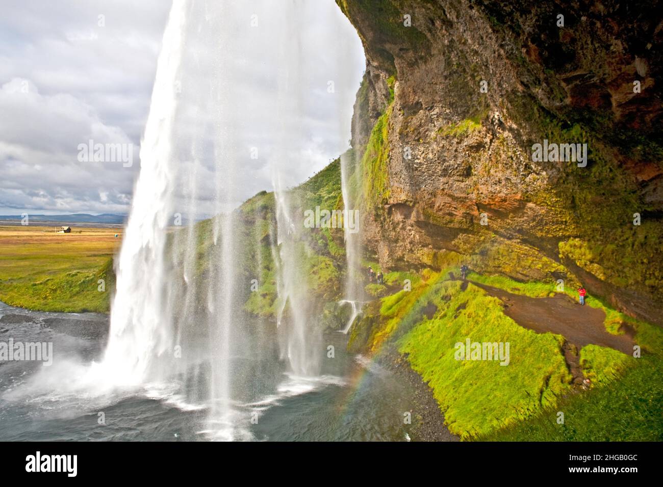 Chute d'eau Seljalandsfoss, chute d'eau, Islande Banque D'Images