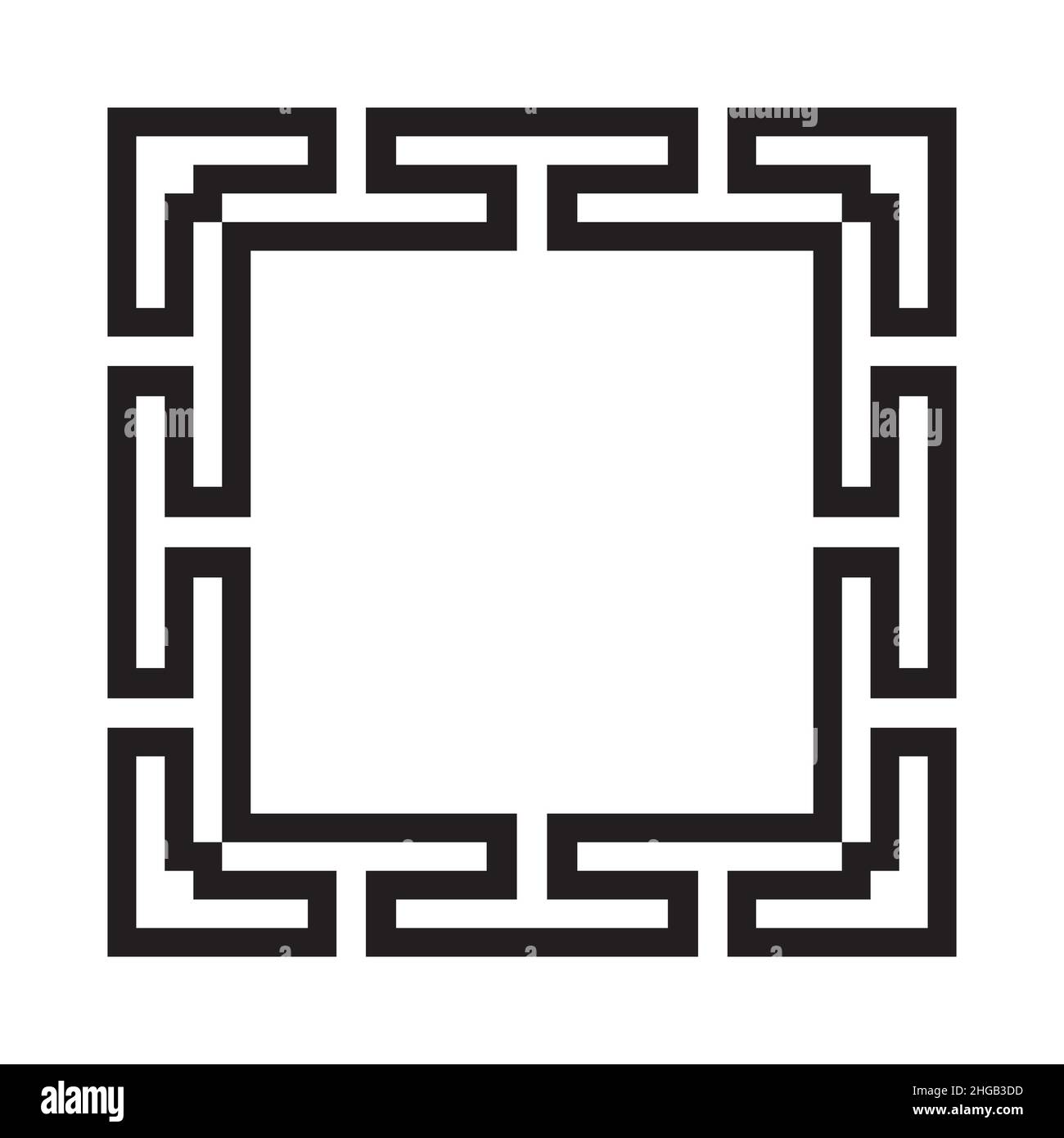 Cadre carré de motif grec simple Illustration de Vecteur
