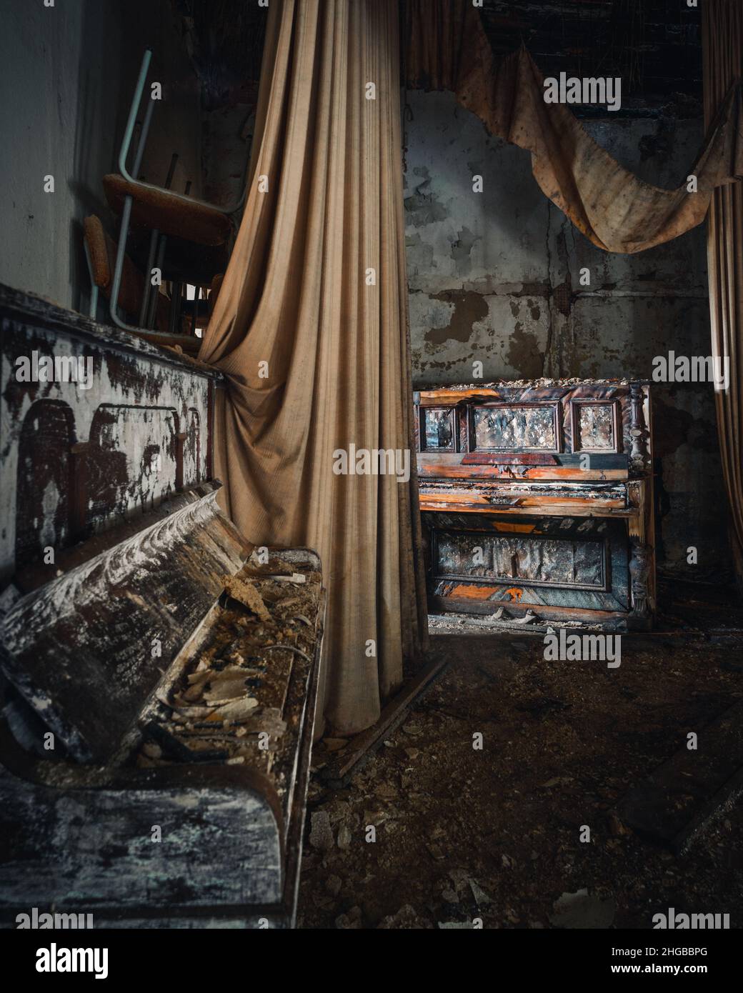 Théâtre abandonné dans la décadence trouvé en Allemagne Banque D'Images