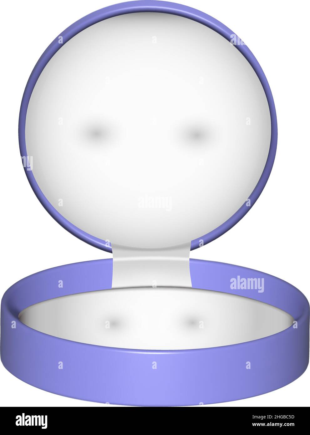 Boîte cadeau ronde en velours bleu pour bijoux.image 3d sur fond blanc. Illustration de Vecteur