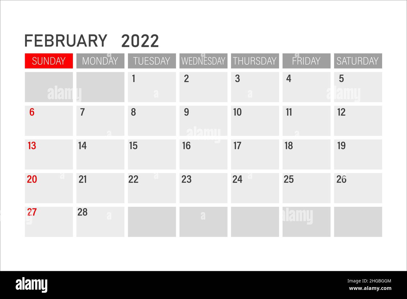 Février 2022.Icône de février 2022.Planificateur de calendrier professionnel.Illustration du vecteur de calendrier Illustration de Vecteur