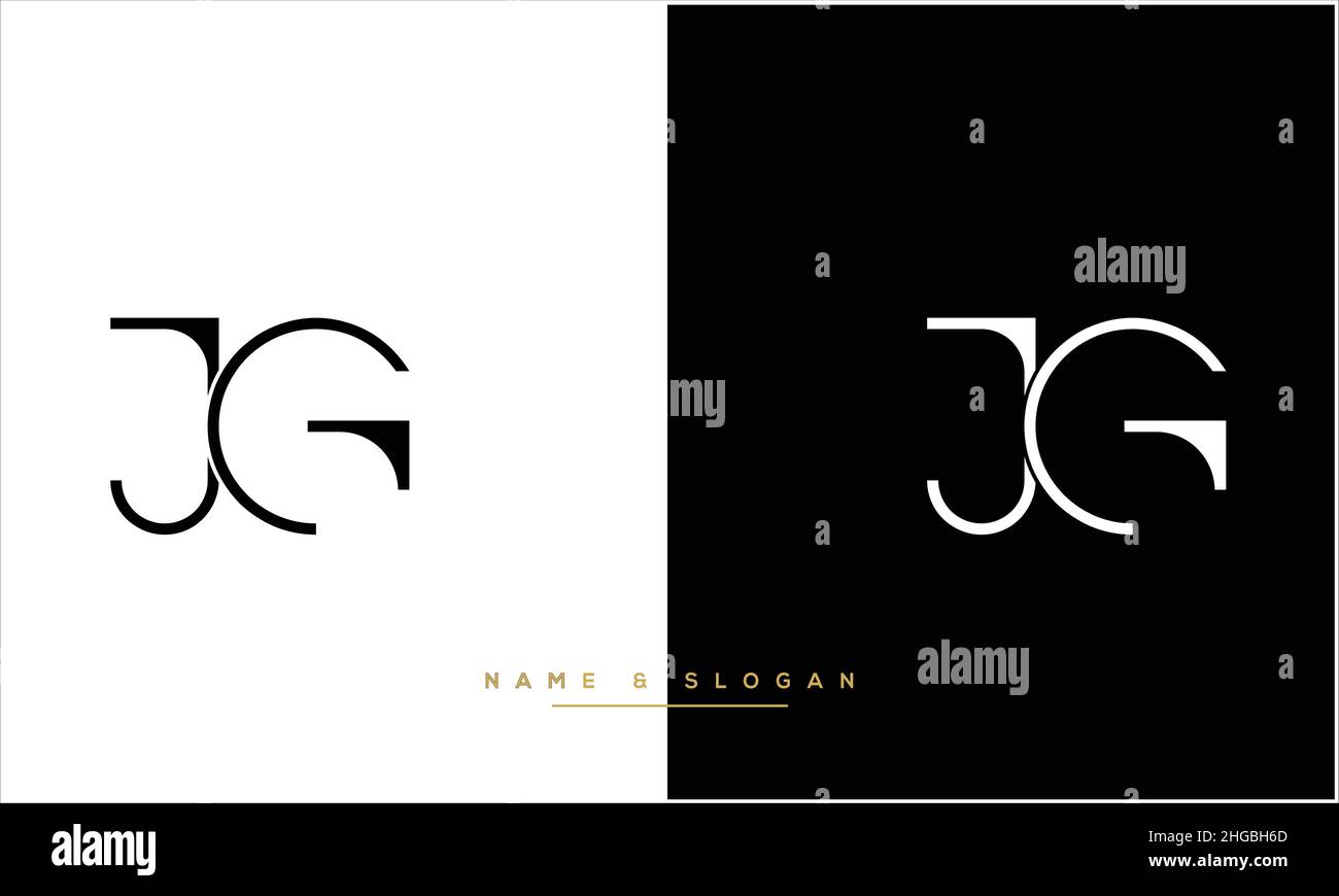 GJ, JG lettres abstraites logo Monogramme Illustration de Vecteur