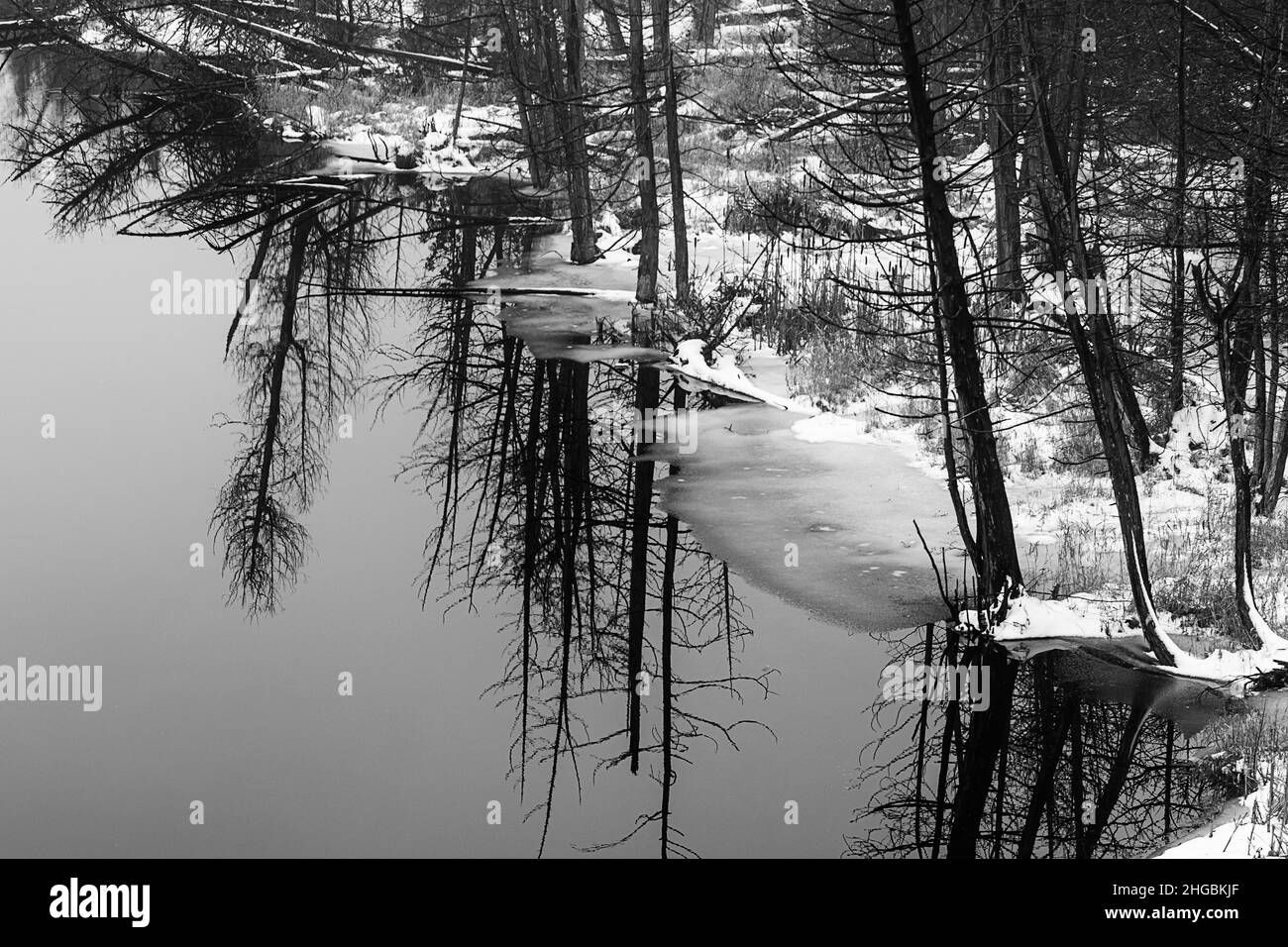 lorsque l'eau est aussi lisse que le verre Banque D'Images