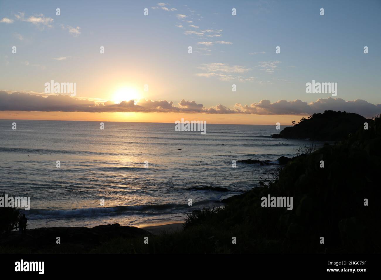 Cabarita Beach Nouvelle-Galles du Sud Australie soleil du matin Banque D'Images