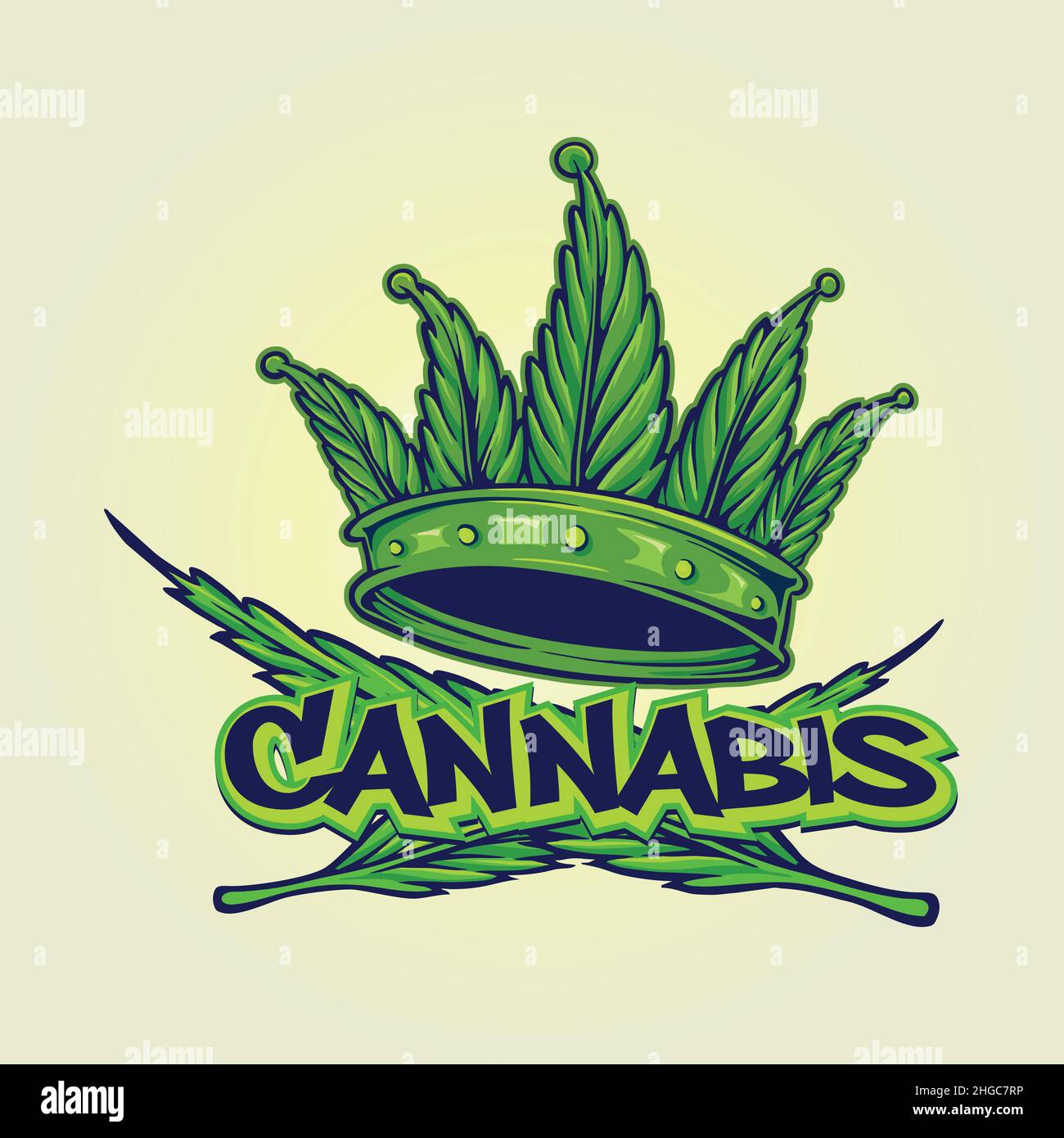 Cannabis Crown logo Hip Hop style Vector illustrations pour votre travail logo, t-shirt de marchandise de mascotte, autocollants et étiquettes, affiche Illustration de Vecteur