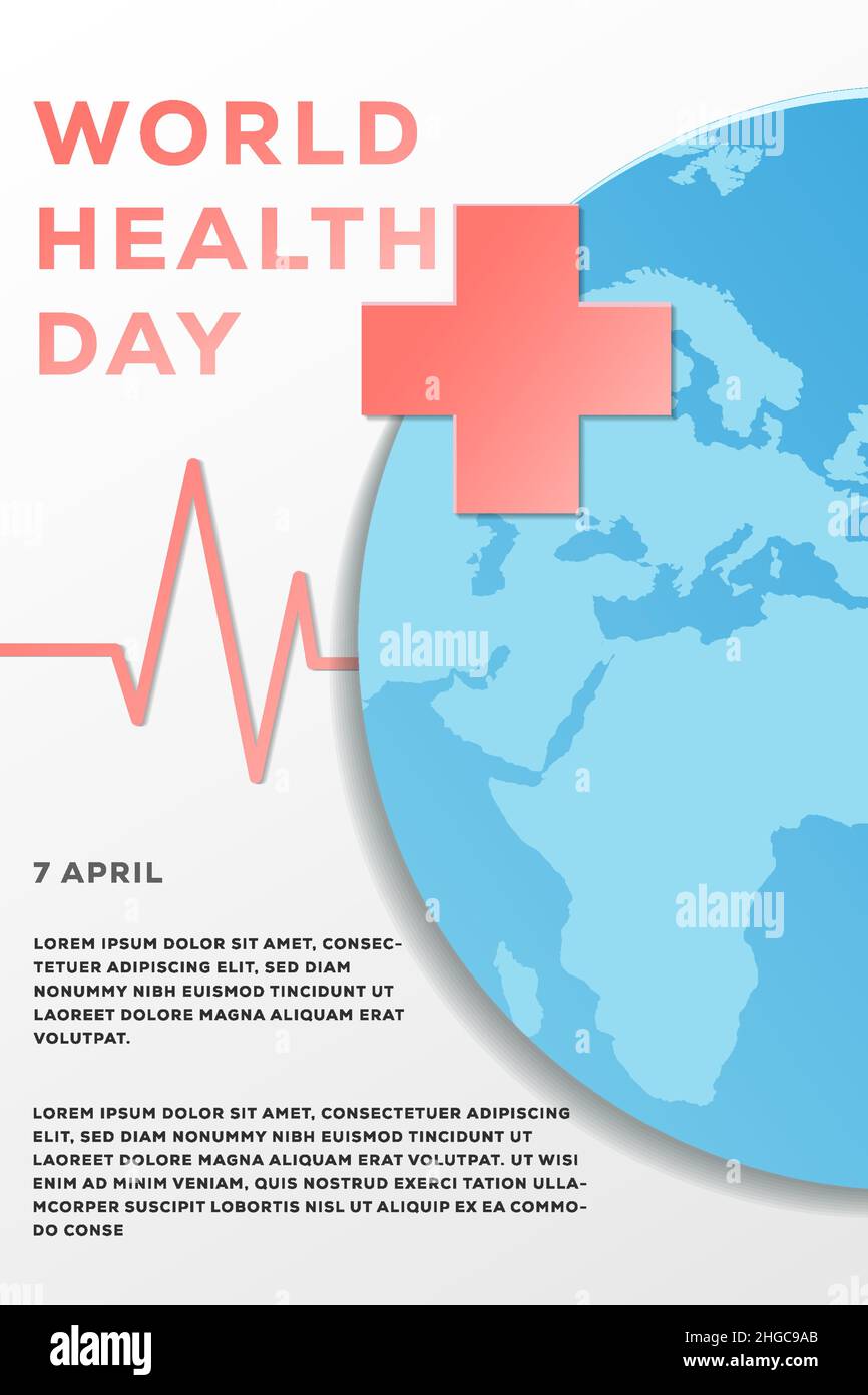 campagne d'affiches vectorielles modèle de la journée mondiale de la santé. bannière, dépliant journée mondiale de la santé Illustration de Vecteur
