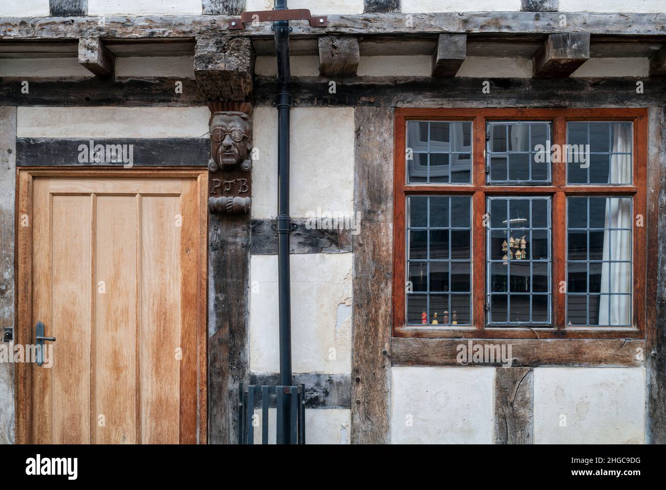 Maison encadrée en bois le long de Raven Lane.Ludlow, Shropshire, Angleterre Banque D'Images