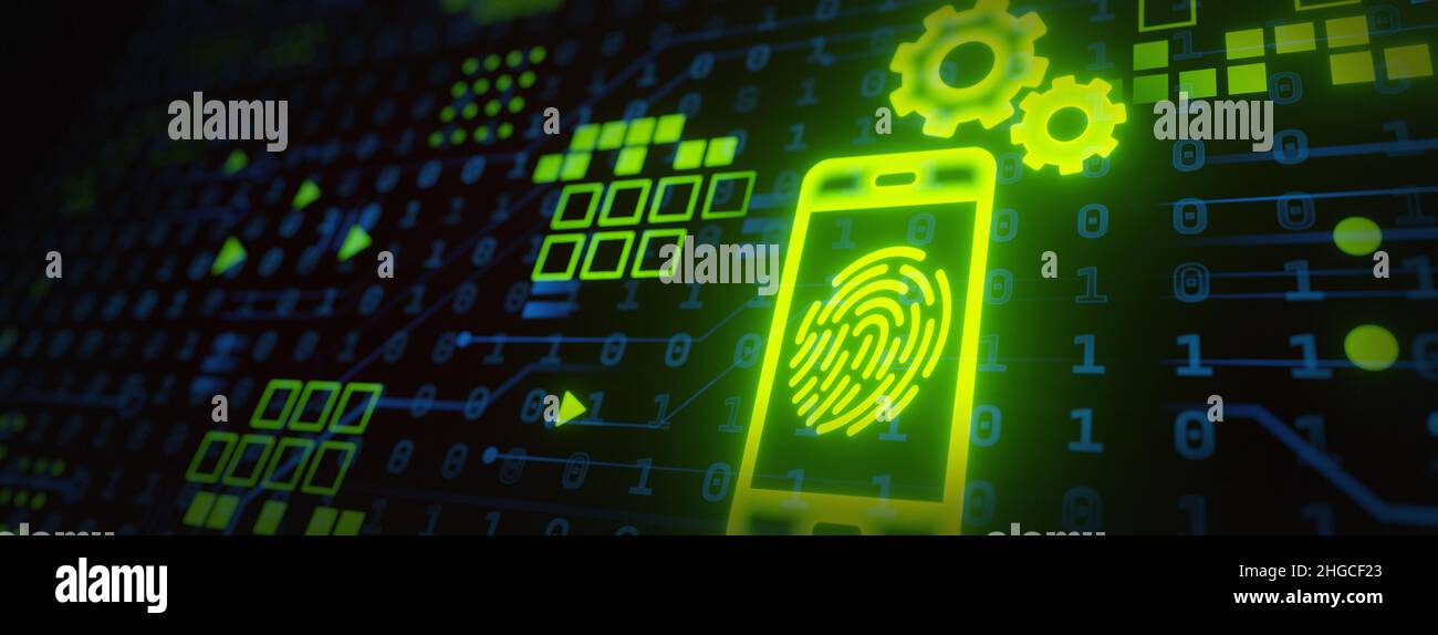 Mobile futuriste cybersécurité numérique et protection réseau Banque D'Images