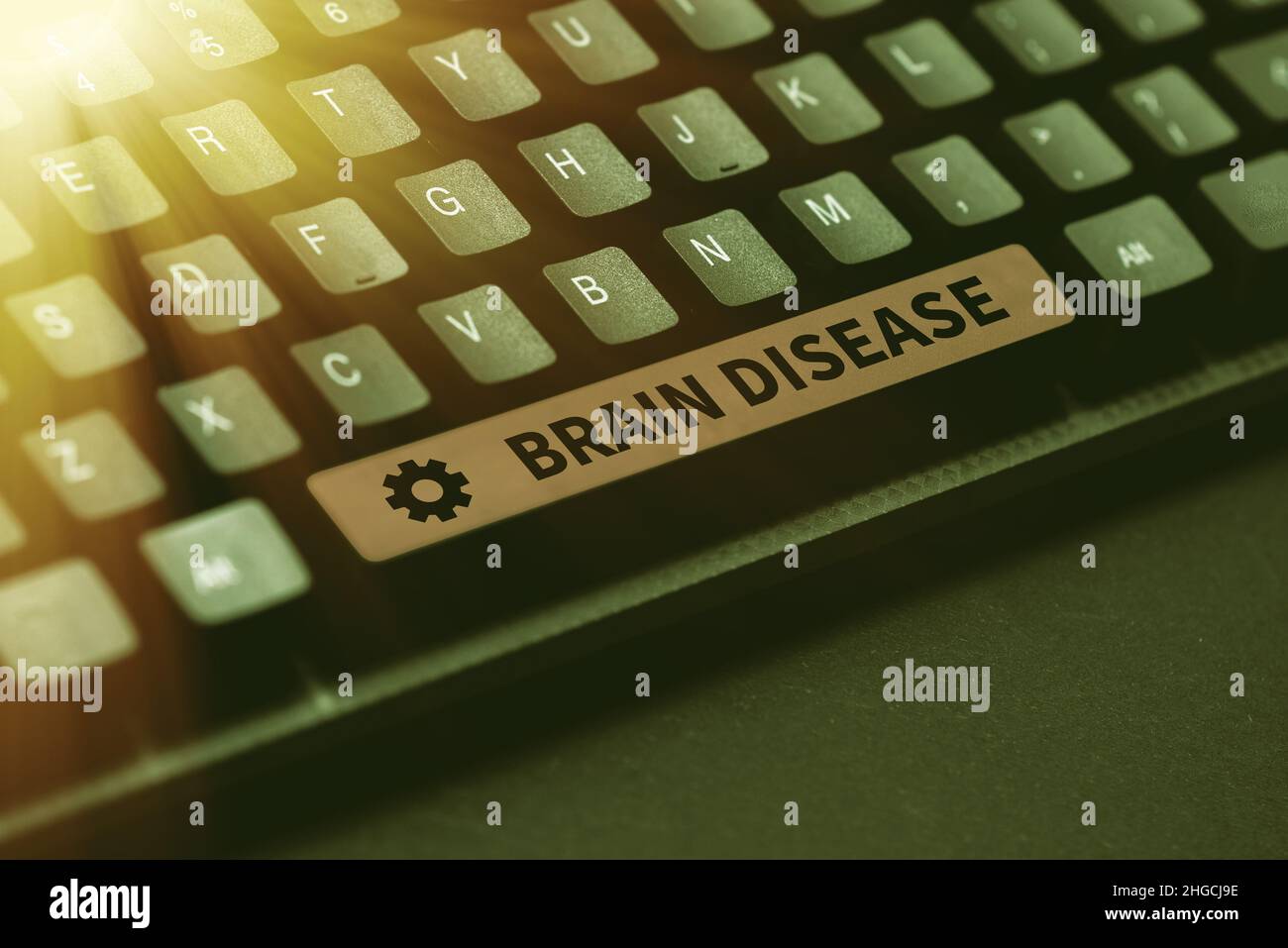 Signe d'écriture de la main maladie du cerveau. Photo conceptuelle un trouble neurologique qui détériore le système s est des nerfs tapant les descriptions d'image et Banque D'Images