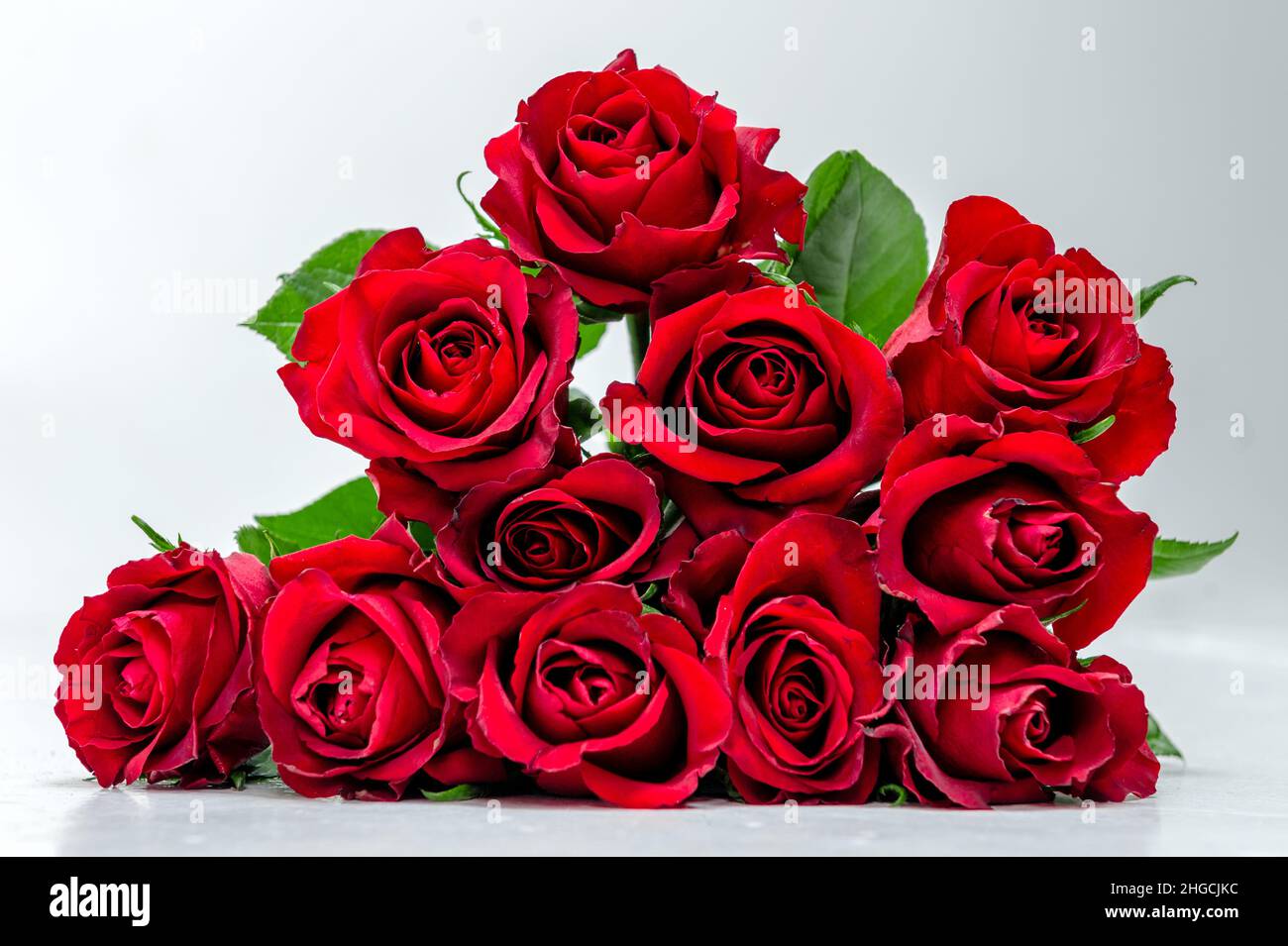 Joli bouquet de roses rouges.Saint-Valentin et Journée internationale de la  femme, célébration du 8 mars Photo Stock - Alamy