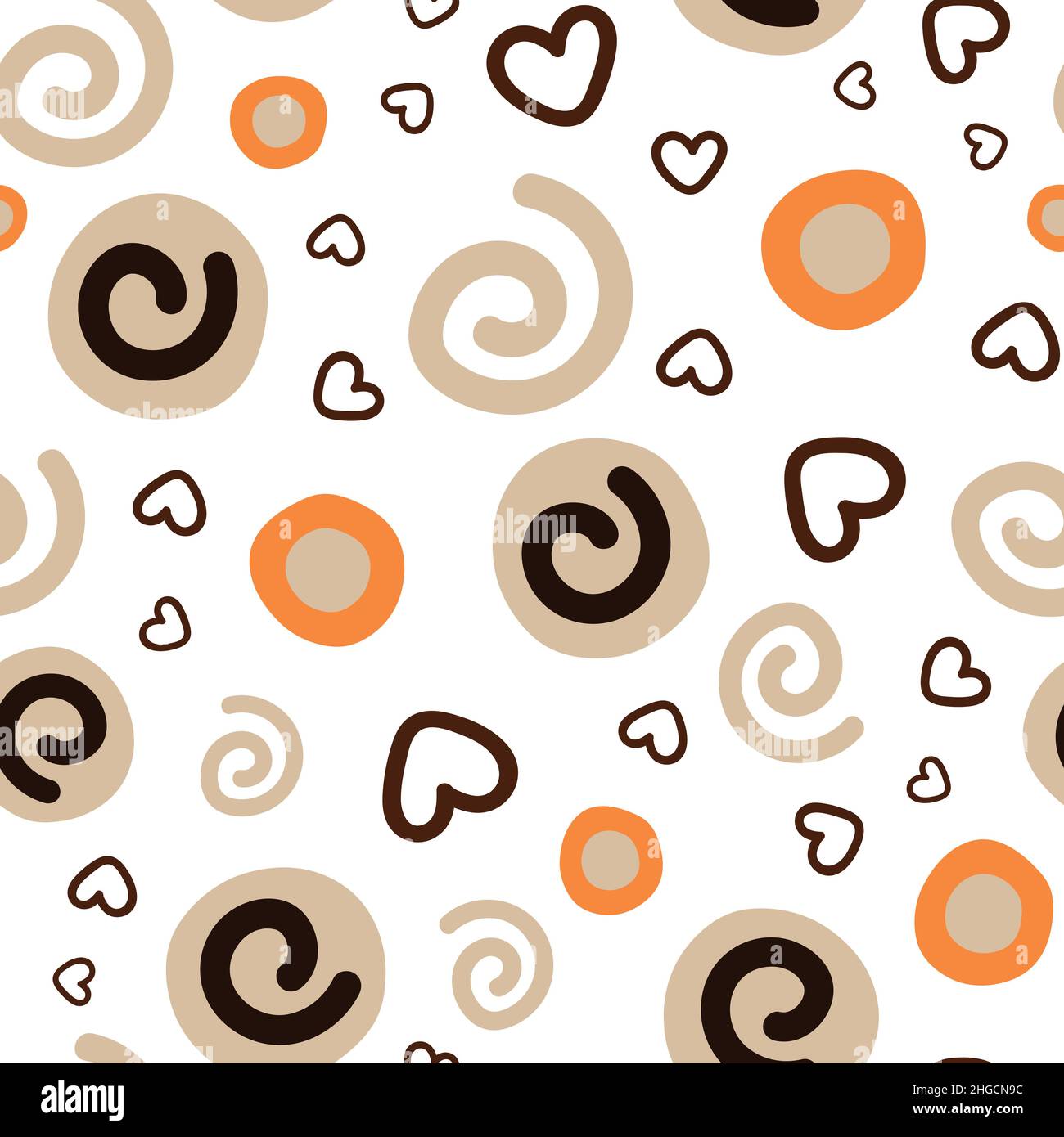 Cercles beige et spirale sur fond blanc.Arrière-plan abstrait rétro. Illustration de Vecteur