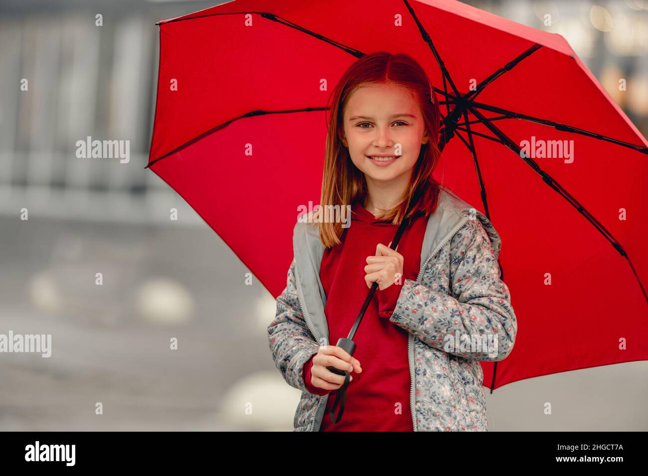 Portrait d'automne de la jeune fille Banque D'Images