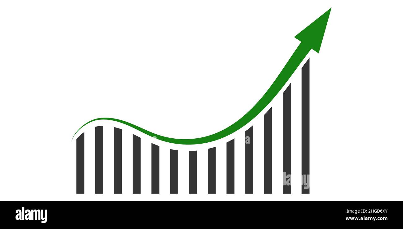 Flèches du marché boursier, panneau graphique, graphique hausse des taux de tendance des stocks de crypto-monnaie Illustration de Vecteur