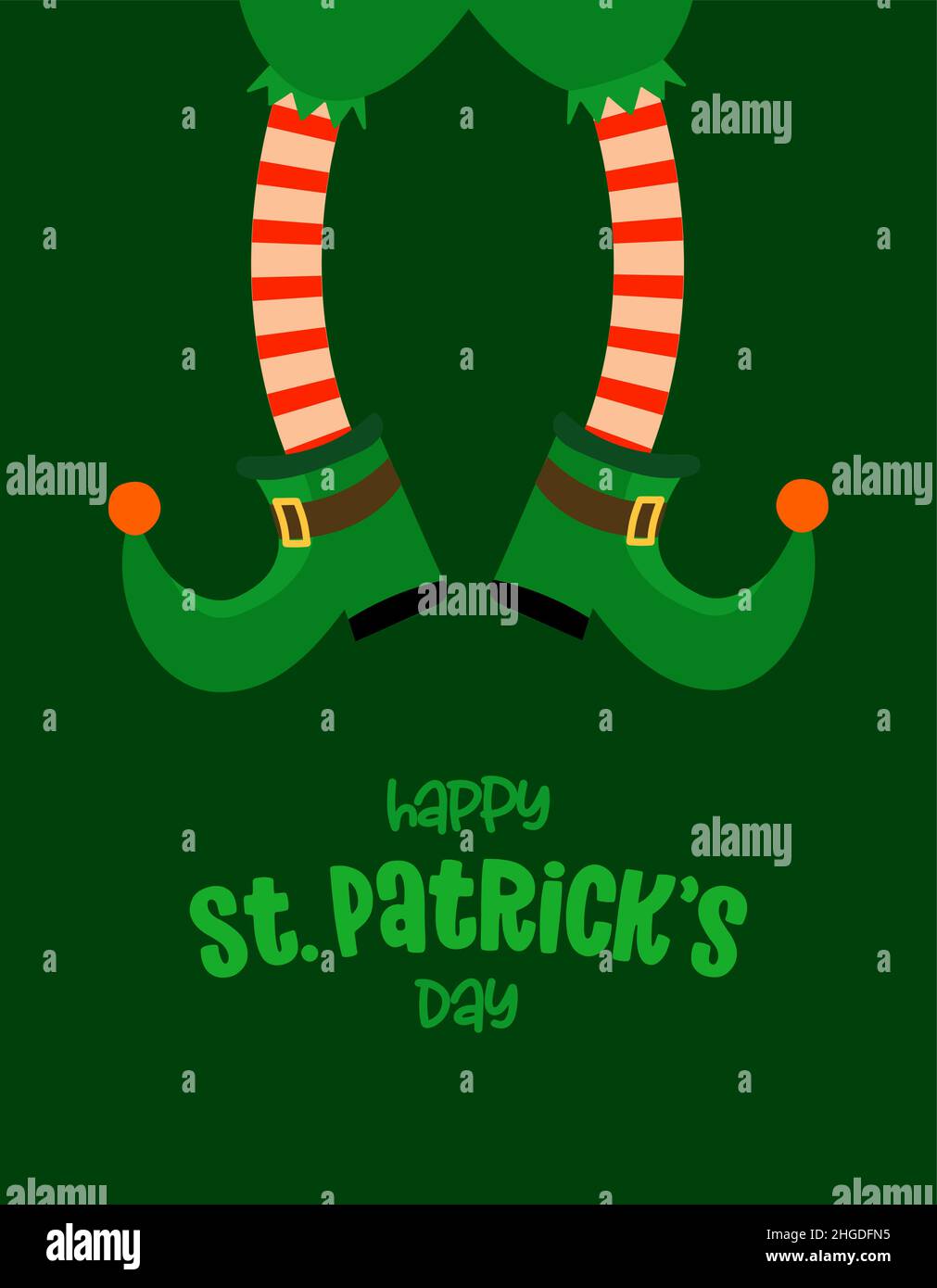 Bonne Saint Patrick's Day - les jambes de Leprechaun drôles.Lettrage dessiné à la main pour les cartes de vœux Paddy et les invitations.Idéal pour les t-shirts, les tasses, les cadeaux, les tirages Illustration de Vecteur