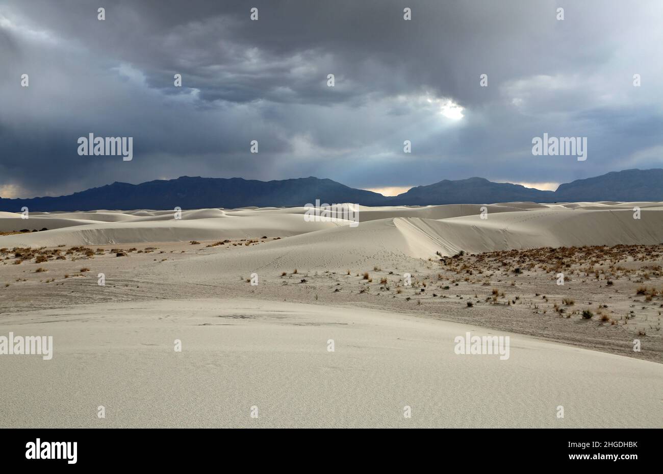 Panorama sur les sables blancs - Parc national de White Sands, Nouveau-Mexique Banque D'Images