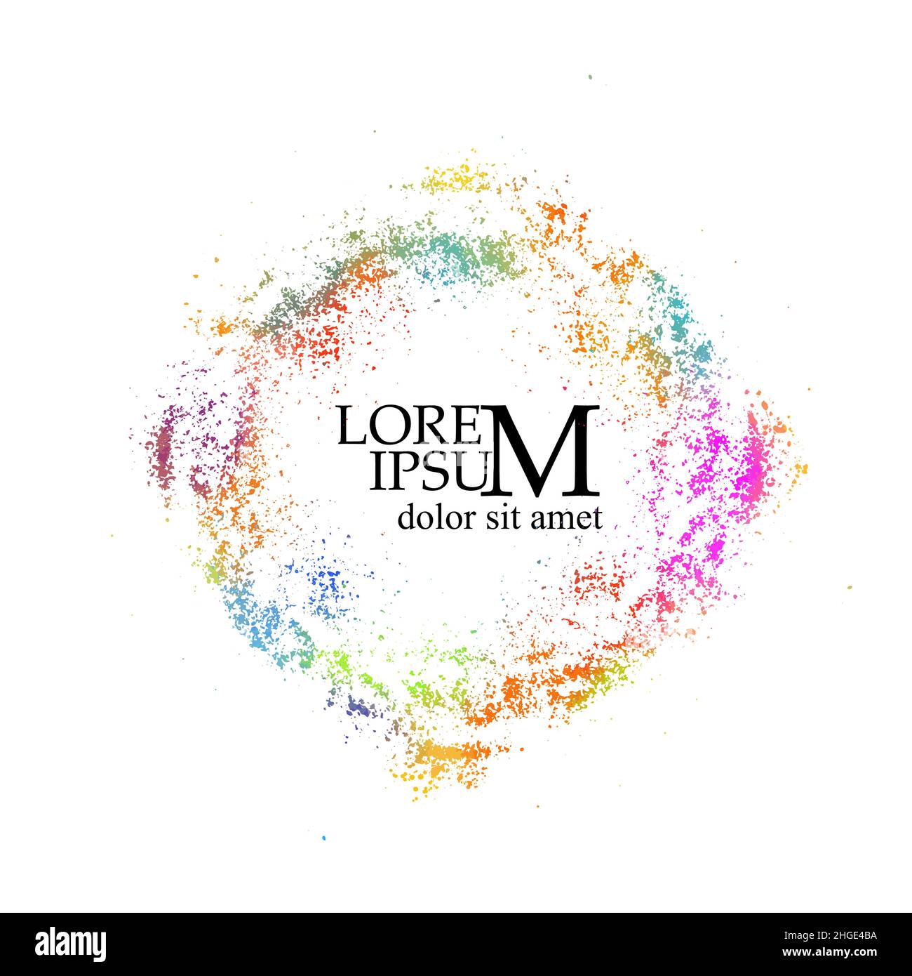 Cadre rond multicolore à partir de taches de peinture. Arrière-plan des transferts. Grunge Elément de conception. Traits de pinceau. Illustration vectorielle Illustration de Vecteur