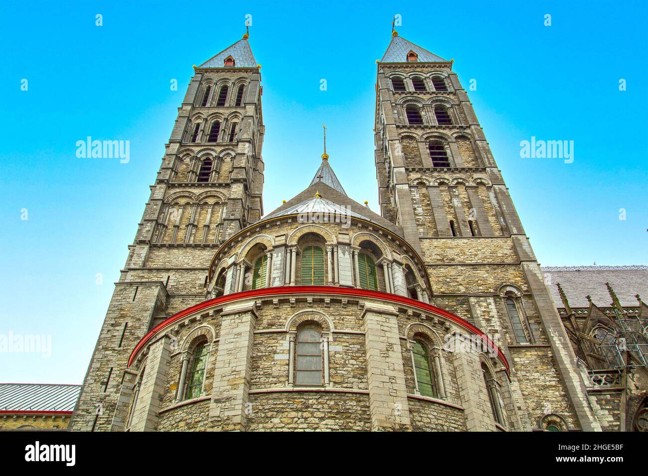Tournai, Cathédrale notre-Dame, célèbre monument de l'église en Belgique Banque D'Images